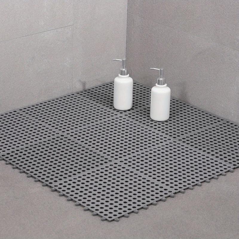 Non Slip Shower Stall Mat with Drain Holes - Durable Plastic Carpet