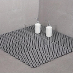 Non Slip Shower Stall Mat with Drain Holes - Durable Plastic Carpet