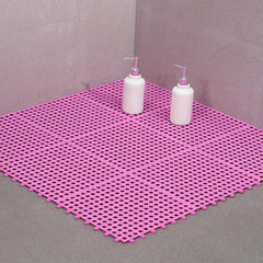 Non Slip Shower Stall Mat with Drain Holes - Durable Plastic Carpet