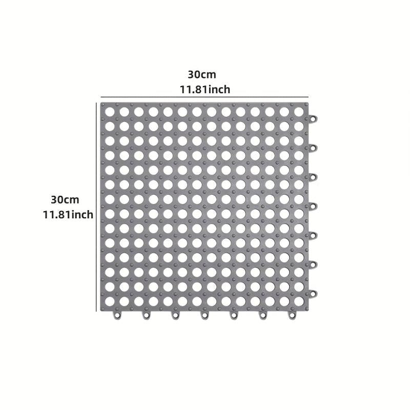 Non Slip Shower Stall Mat with Drain Holes - Durable Plastic Carpet