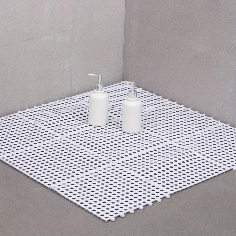 Non Slip Shower Stall Mat with Drain Holes - Durable Plastic Carpet
