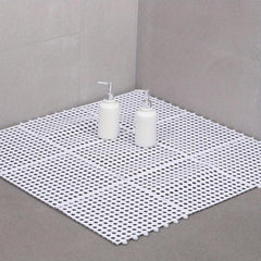 Non Slip Shower Stall Mat with Drain Holes - Durable Plastic Carpet