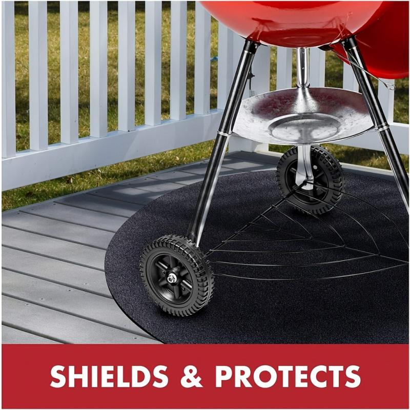 Round Fire Pit Mat Heat Resistant BBQ Gas Grill Protective Mat