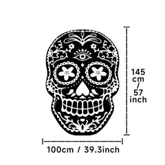 Fluffy Skull Carpet Living Room Halloween Skeleton Plush Rug