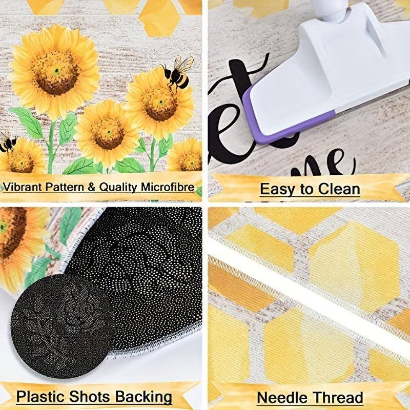 Sunflower Kitchen Rug Non-slip Washable Mat