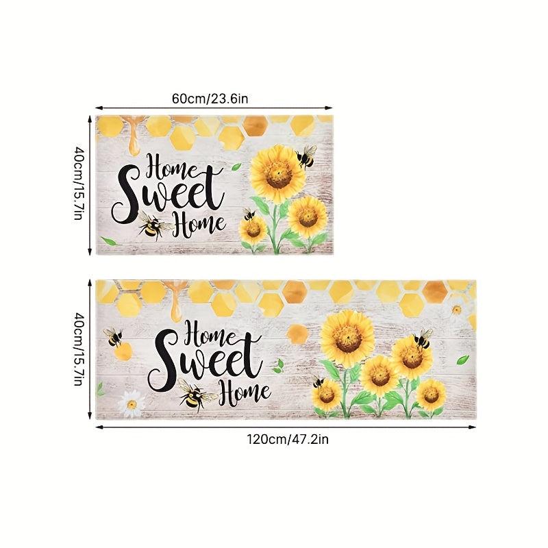 Sunflower Kitchen Rug Non-slip Washable Mat