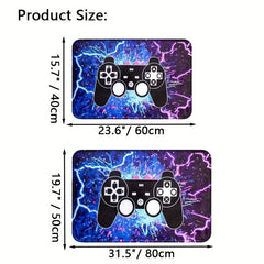 Gamer Video Games Area Rug - Purple Gamepad Pattern Carpet for Boys Bedroom