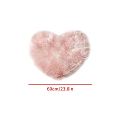 Pink Heart Rug Soft & Cozy Plush Faux Fur Area Carpet