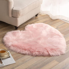 Pink Heart Rug Soft & Cozy Plush Faux Fur Area Carpet