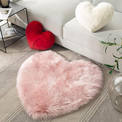 Pink Heart Rug Soft & Cozy Plush Faux Fur Area Carpet