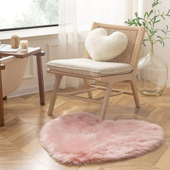 Pink Heart Rug Soft & Cozy Plush Faux Fur Area Carpet