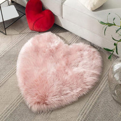 Pink Heart Rug Soft & Cozy Plush Faux Fur Area Carpet
