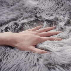 Faux Wool Plush Carpet for Living Room Bedroom Bedside Blanket