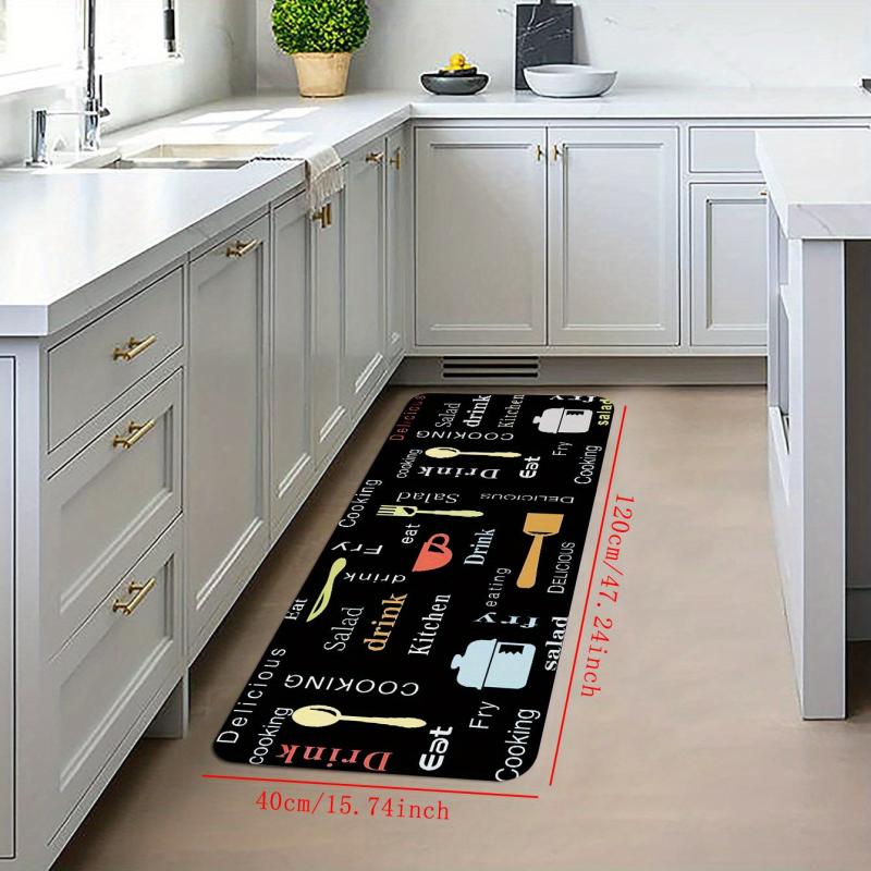 Cartoon Letter Kitchen Rug Anti-slip Absorbent Mat