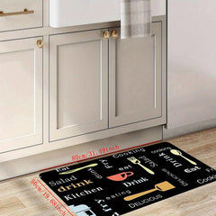 Cartoon Letter Kitchen Rug Anti-slip Absorbent Mat