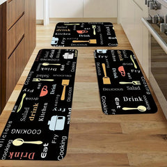 Cartoon Letter Kitchen Rug Anti-slip Absorbent Mat