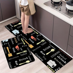 Cartoon Letter Kitchen Rug Anti-slip Absorbent Mat