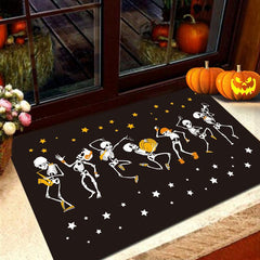 Halloween Skeleton Print Doorway Mat Absorbent Bath Mat