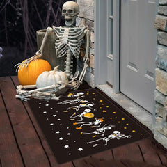 Halloween Skeleton Print Doorway Mat Absorbent Bath Mat