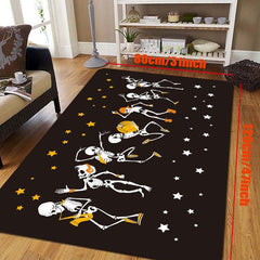 Halloween Skeleton Print Doorway Mat Absorbent Bath Mat