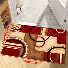 Red Geometric Shape Printed Non-Slip Resistant Rug