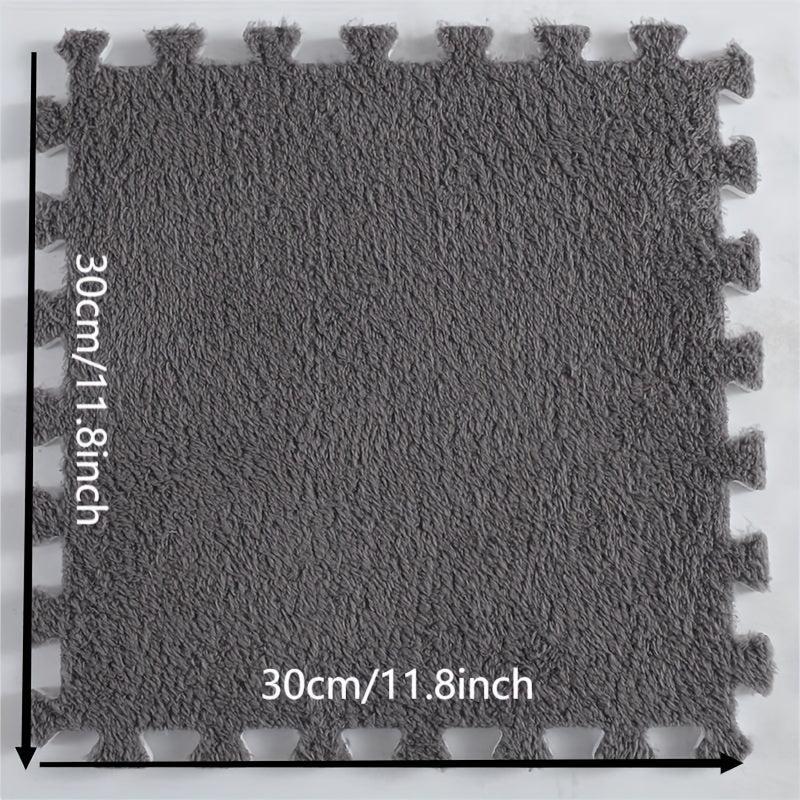 12pcs Soft Grey Foam Puzzle Floor Mat Interlocking Carpet Tiles