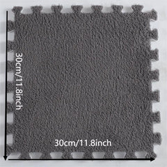 12pcs Soft Grey Foam Puzzle Floor Mat Interlocking Carpet Tiles