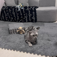 12pcs Soft Grey Foam Puzzle Floor Mat Interlocking Carpet Tiles