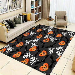 Halloween Skull Print Area Rug for Boys Girls Room