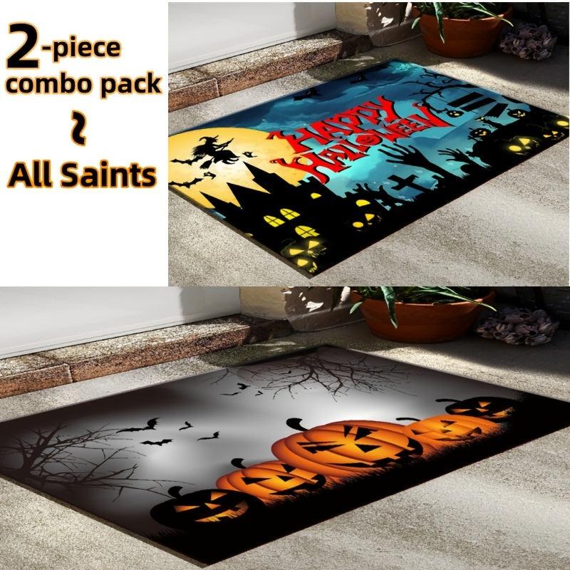 2pcs Evil Monster Ghost Bedroom Rug Funny Home Decor Indoor Doormat