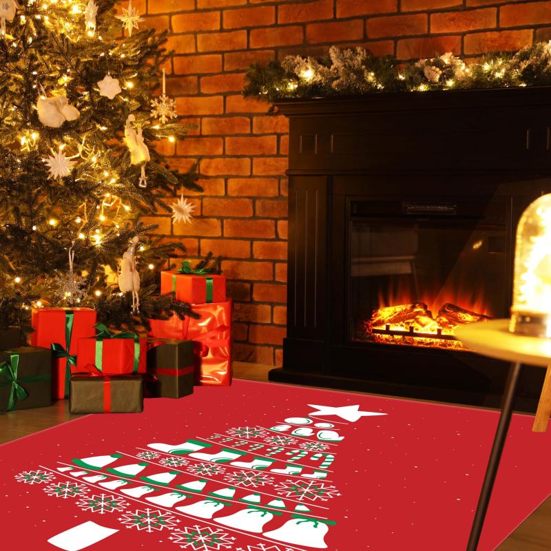 Christmas Party Rug Tree Print Living Room Bedroom Rug