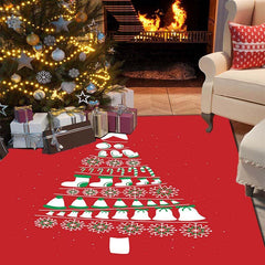 Christmas Party Rug Tree Print Living Room Bedroom Rug