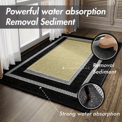Absorbent Kitchen Rugs Doormat Washable Anti Skid Rubber Backing
