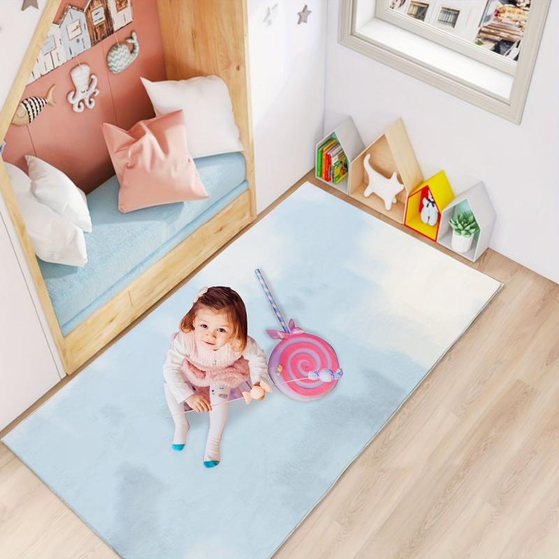 Kids Soft Gradient Carpet, Non-slip Washable Mat for Bedroom