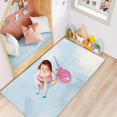 Kids Soft Gradient Carpet, Non-slip Washable Mat for Bedroom