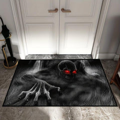Halloween Smoke Skull Kitchen Rug Carpet Horror Skeleton Entrance Door Mat