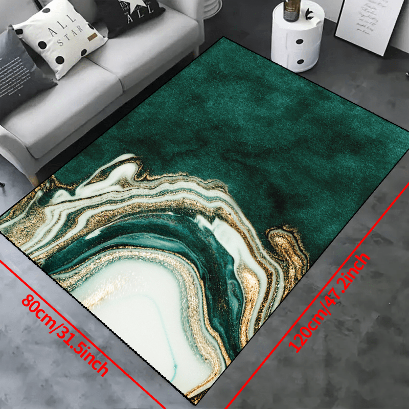 Marble Print Waterproof Rug for Living Room Bedroom