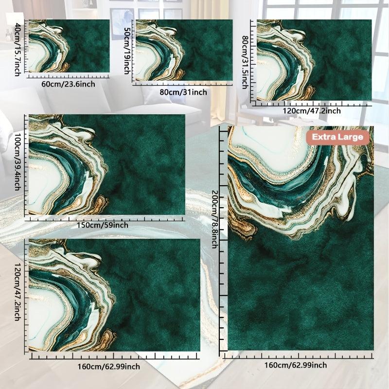 Marble Print Waterproof Rug for Living Room Bedroom