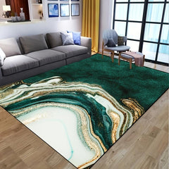 Marble Print Waterproof Rug for Living Room Bedroom