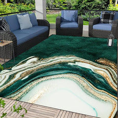 Marble Print Waterproof Rug for Living Room Bedroom