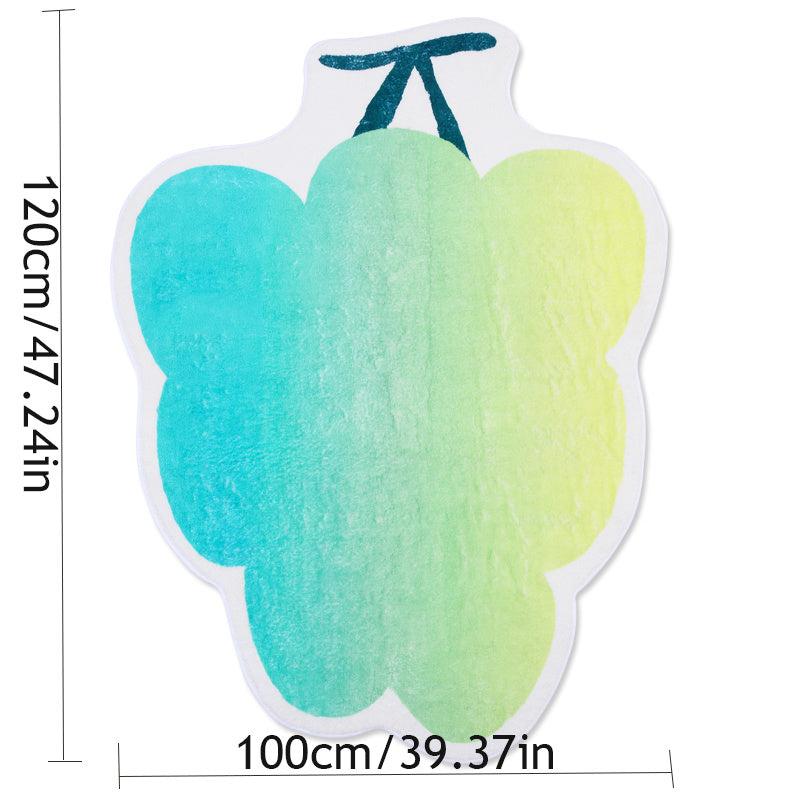 Fruit Kitchen Rug Mango Pear Grapes Cherry Soft Fluffy Carpet