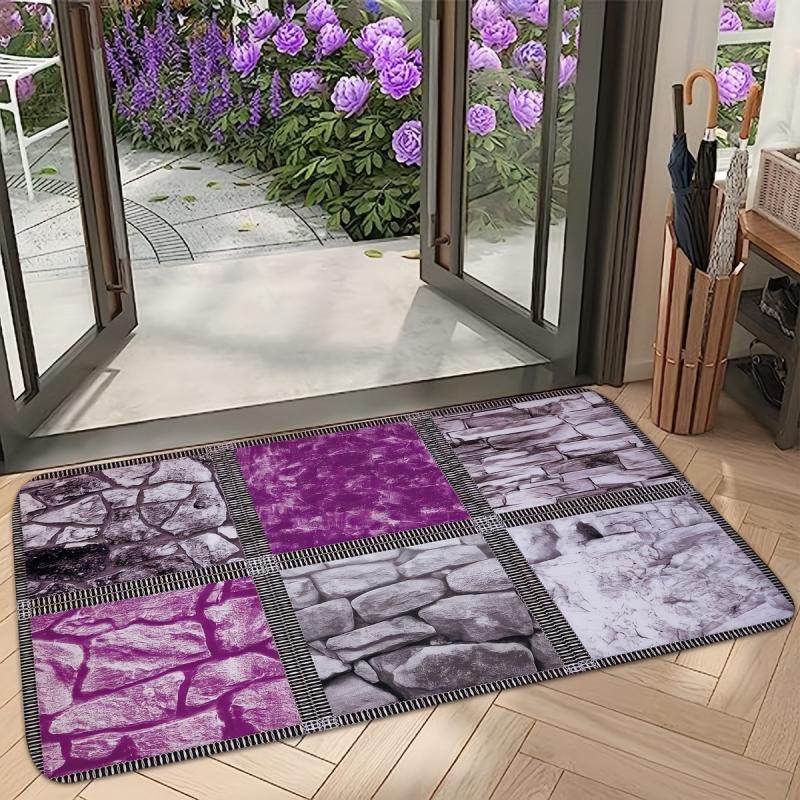 1pc Welcome Entrance Doormat Non Slip Absorbent Bathroom Memory Foam Mat Carpet
