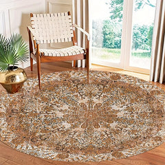 Soft Vintage Floral Area Rug - Waterproof Stain Resistant - Anti Slip