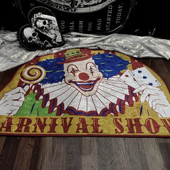 Clown Rug Halloween Gothic Dark Style Non-slip Polyester Area Entrance Mat