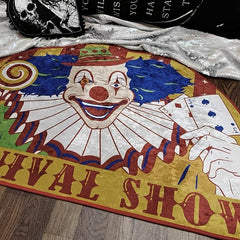 Clown Rug Halloween Gothic Dark Style Non-slip Polyester Area Entrance Mat