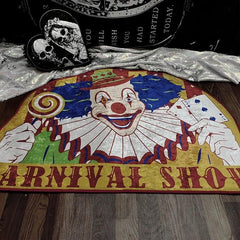 Clown Rug Halloween Gothic Dark Style Non-slip Polyester Area Entrance Mat