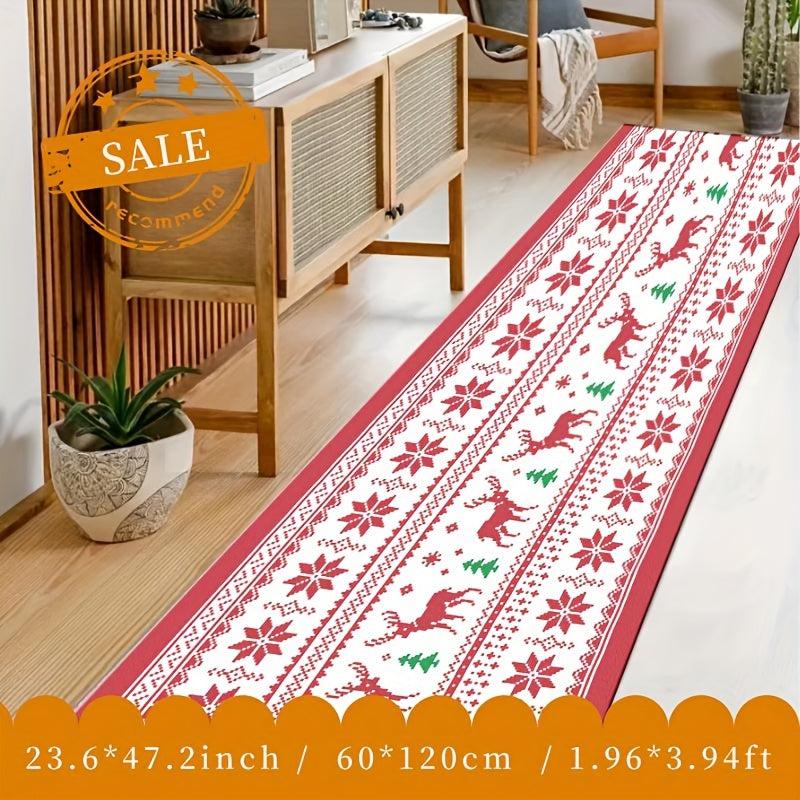 1pc Fluffy Faux Wool Washable Runner Carpets Christmas Running Carpets