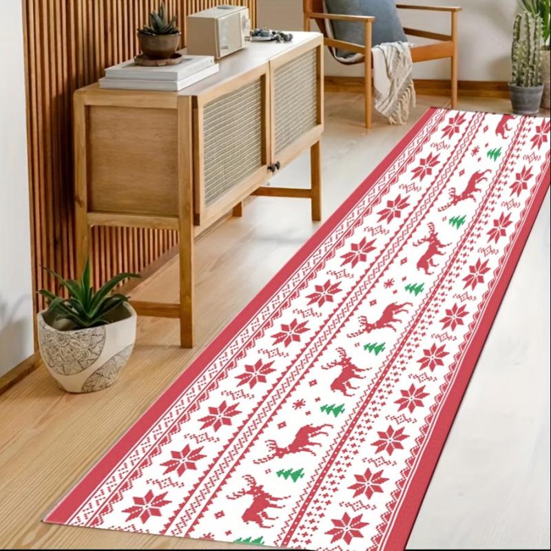 1pc Fluffy Faux Wool Washable Runner Carpets Christmas Running Carpets