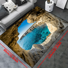 Seaside Cave View Non-slip Resistant Carpet - Waterproof