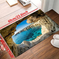 Seaside Cave View Non-slip Resistant Carpet - Waterproof